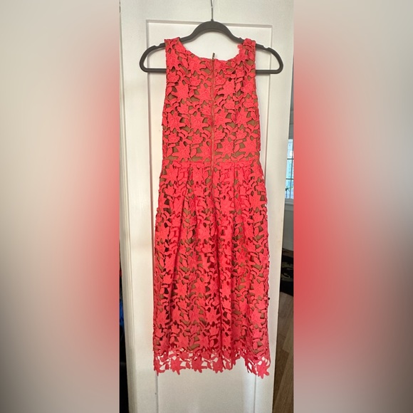 Fabulous peach color eyelet dress with nude slip built in EU SIZE 36 (0-2 US) - Picture 1 of 3